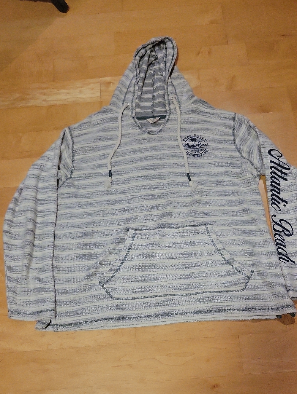 U.S. Vintage Atlantic Beach N.C. Pullover Hoodie Mens XL Blue Or Green